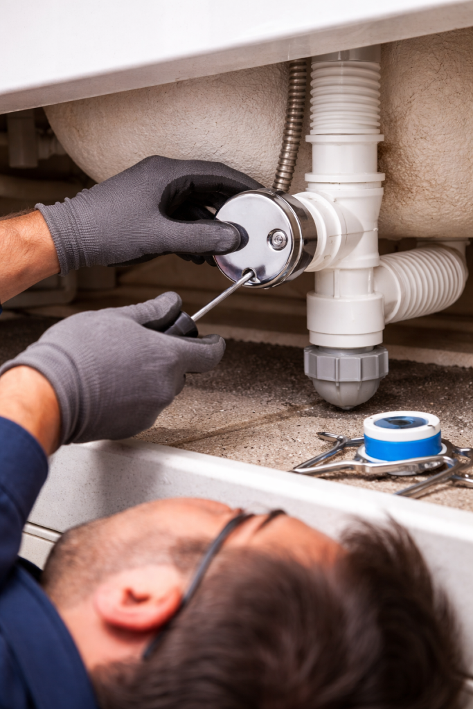 bathroom overflow install