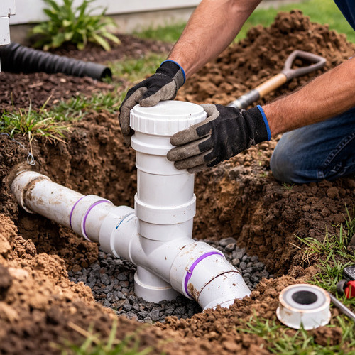 sewer cleanout installation