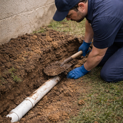 sewer cleanout installation
