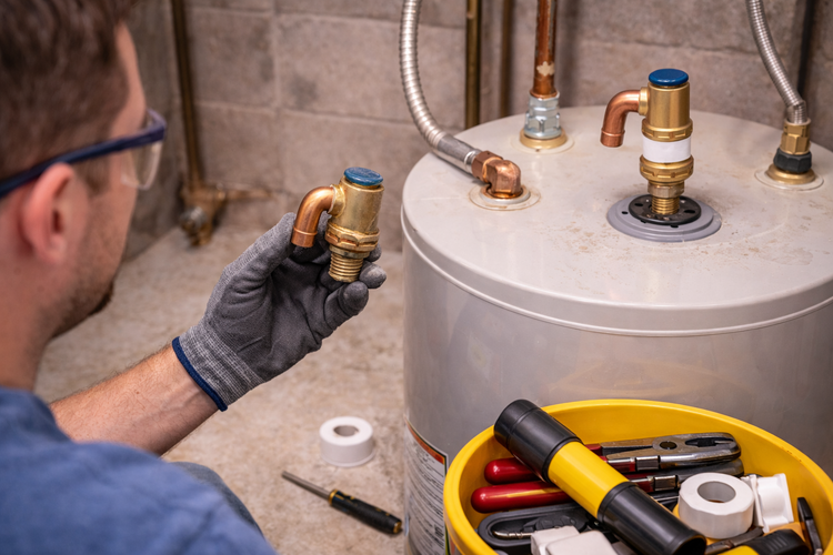 temp pressure valve install